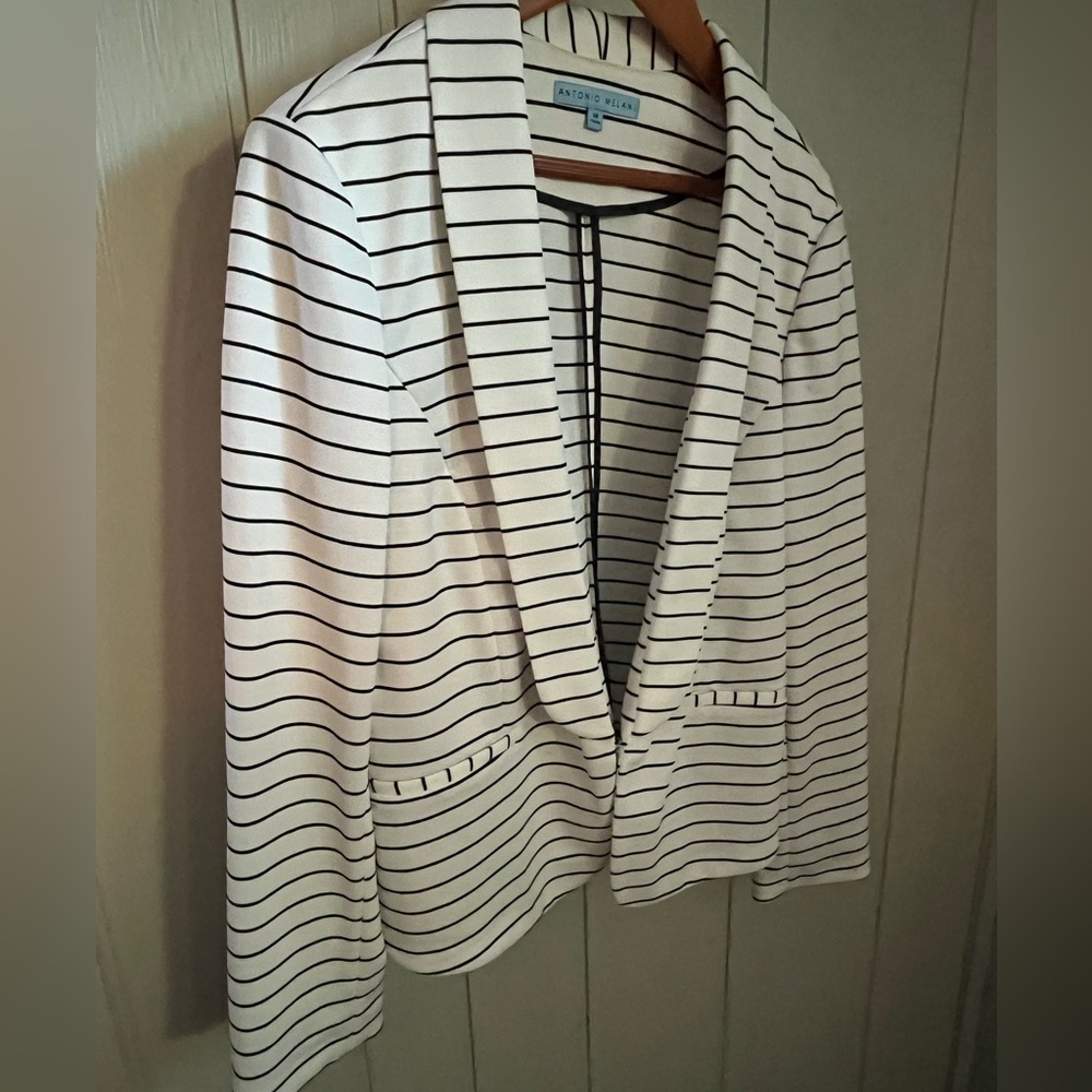 Antonio Melani Striped White Blazer
